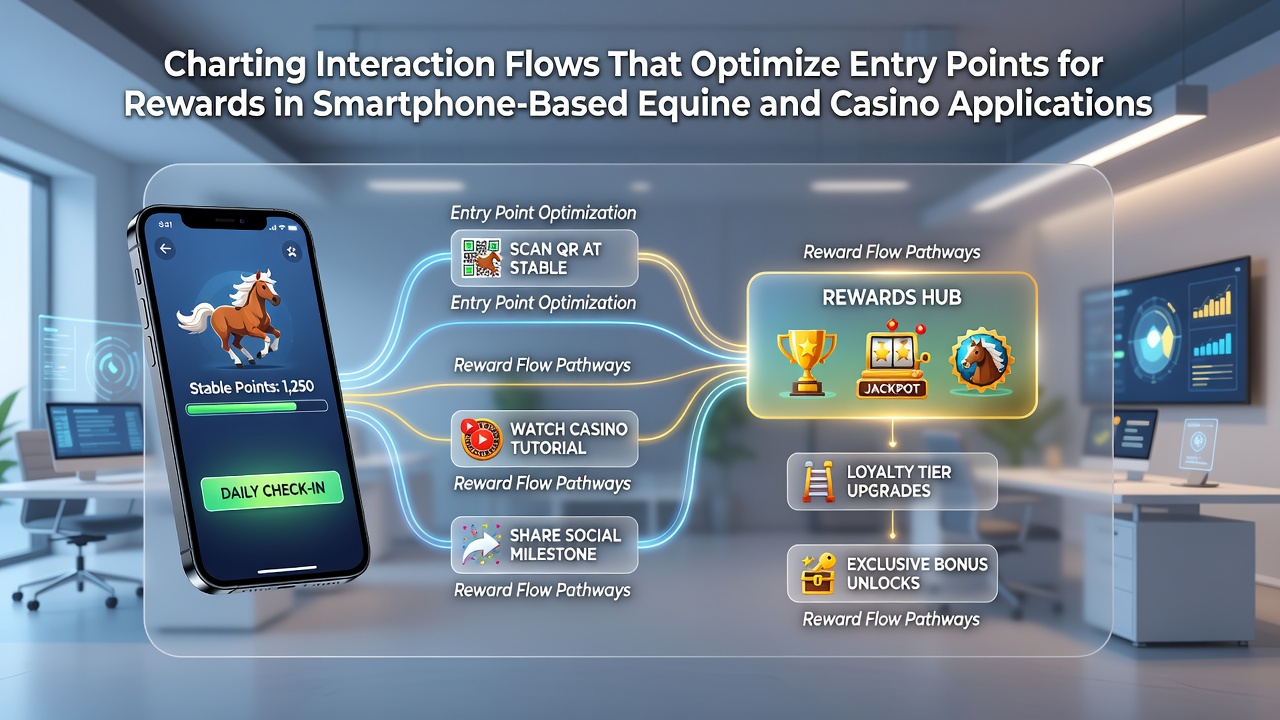 Flowchart illustrating optimized reward activation sequences in smartphone equine and casino betting interfaces