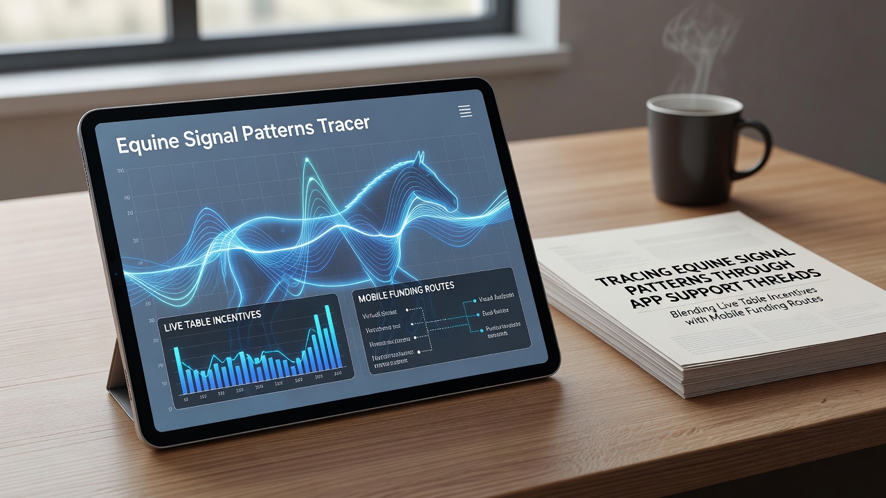 Mobile app dashboard displaying equine signal patterns alongside live table incentives and funding route options